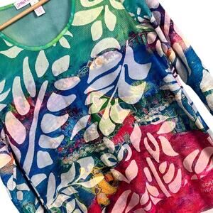Leoma Lovegrove Womens PM Petite M Tunic Top Art to Wear Florida Artist Tropical